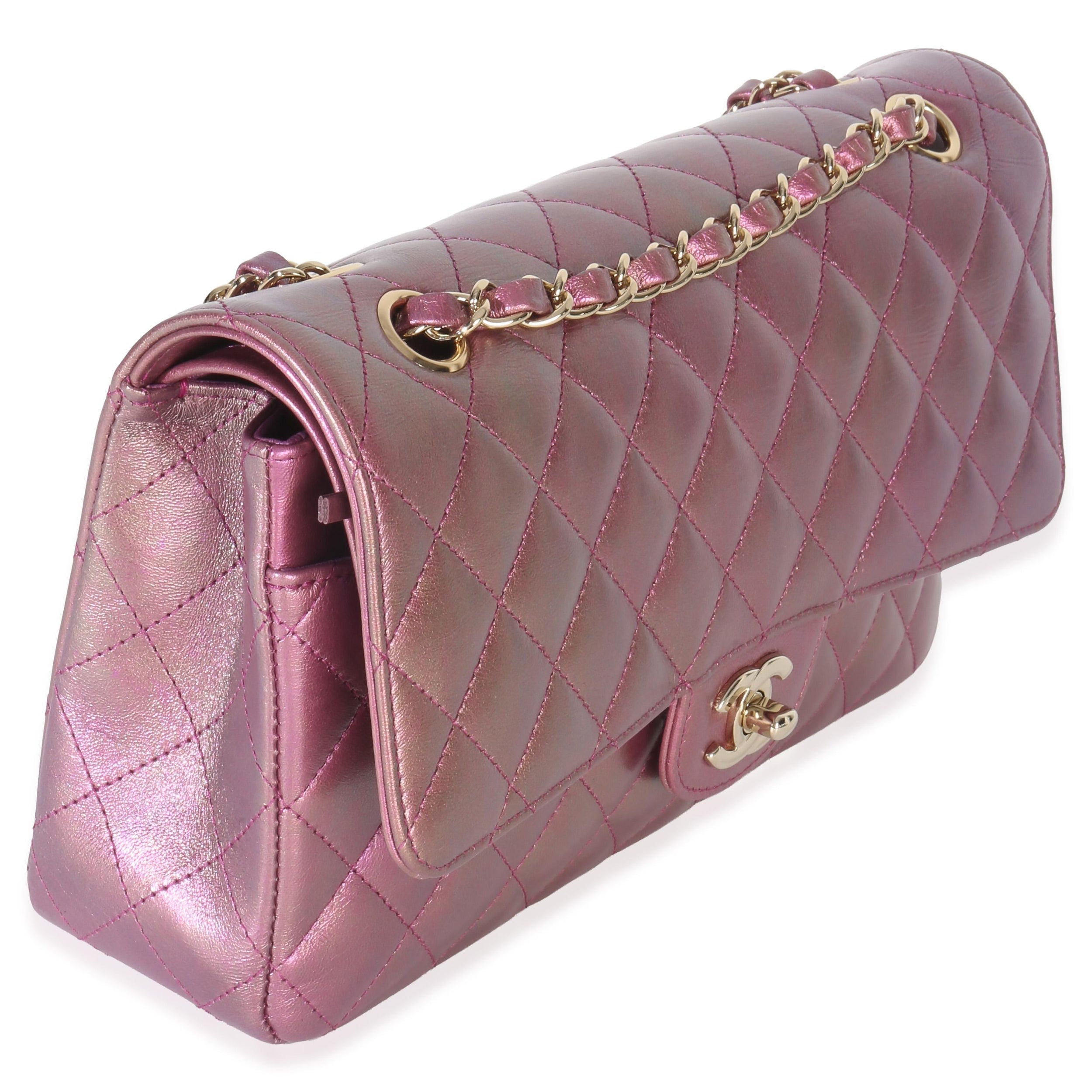 Chanel Iridescent Quilted Lambskin Medium Classic Double Flap Bag