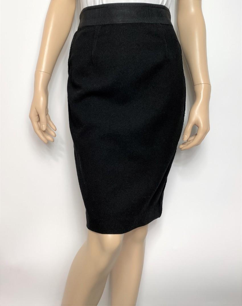 Dolce & Gabbana Stretch Crepe Black Skirt
