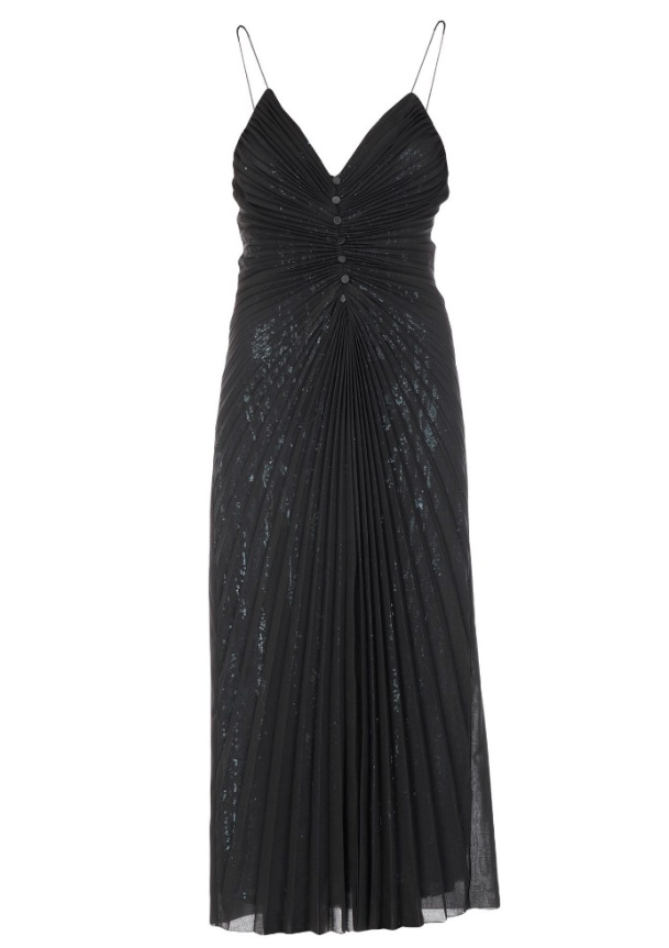 Marco cenzo De Slit Front Button Down Pleated Dress