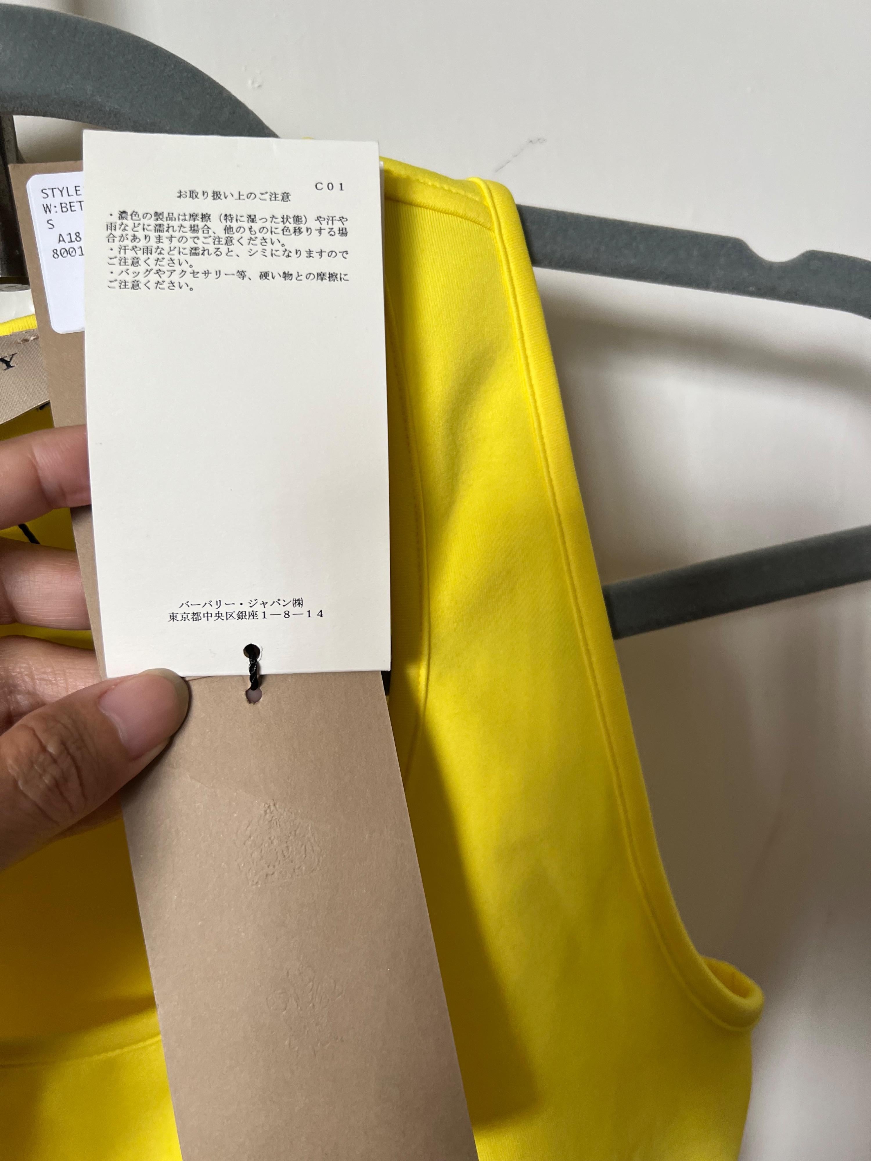 Burberry Yellow No Bra Gym Top