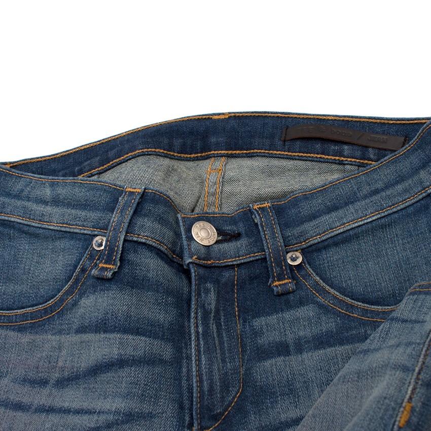 Rag and Bone Blue Skinny Jeans with White Stripe