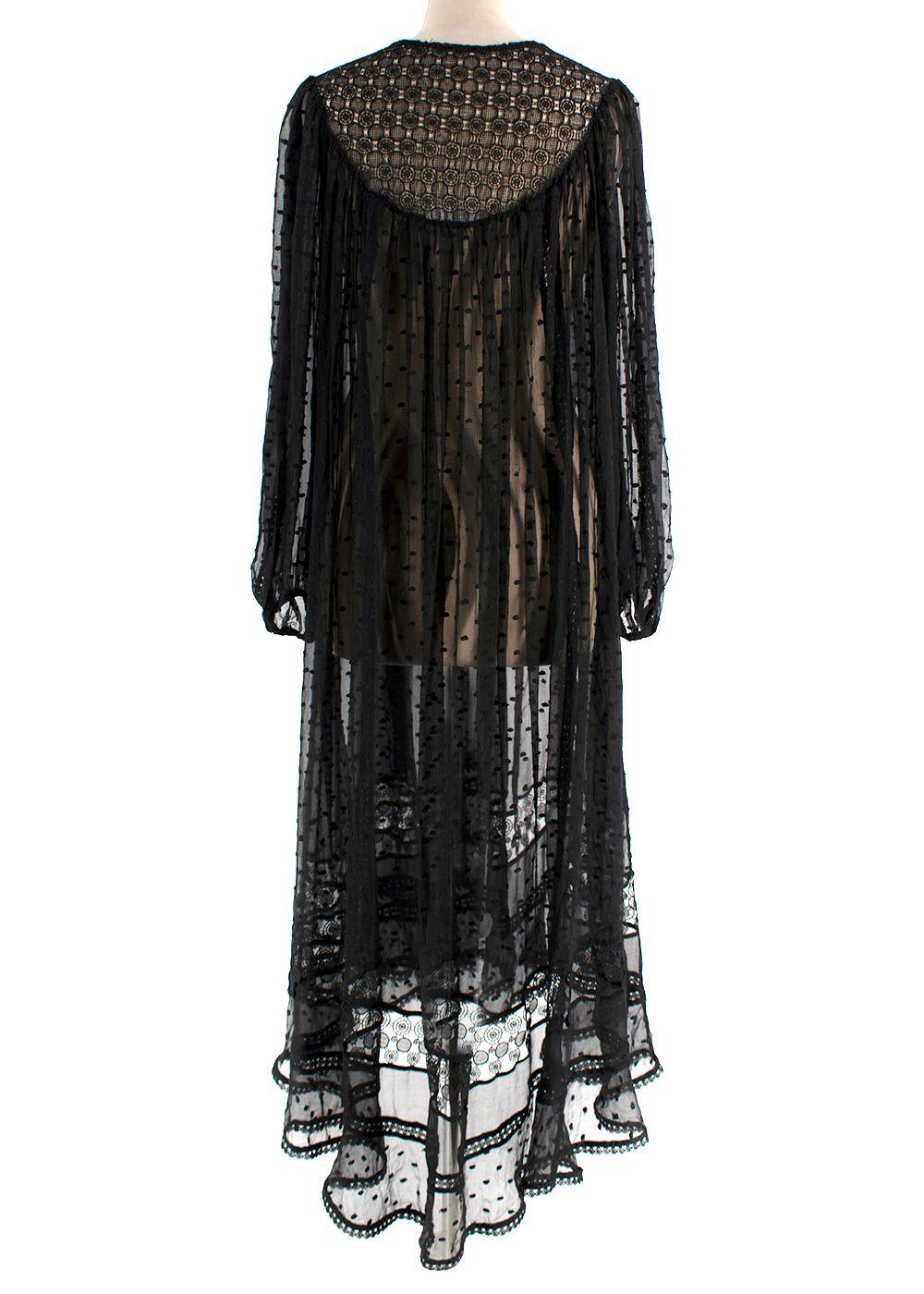 Zimmermann Black Sheer Chiffon Polka Dot Dress