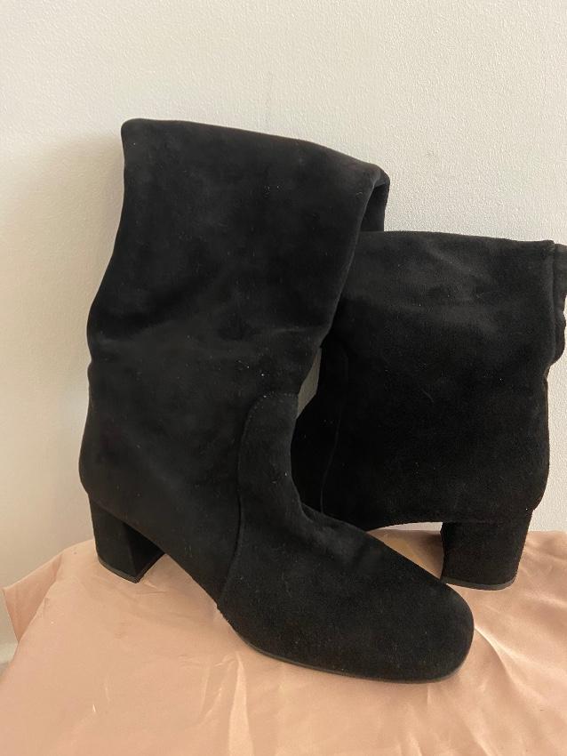 Suede Square-Toe Knee Boots