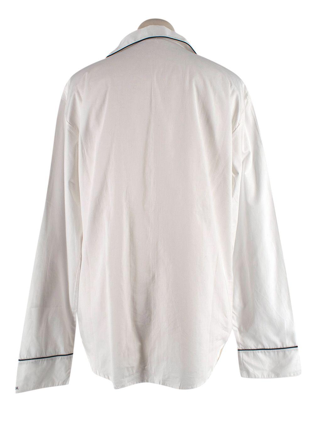 Poplin White Navy Trimmed Shirt
