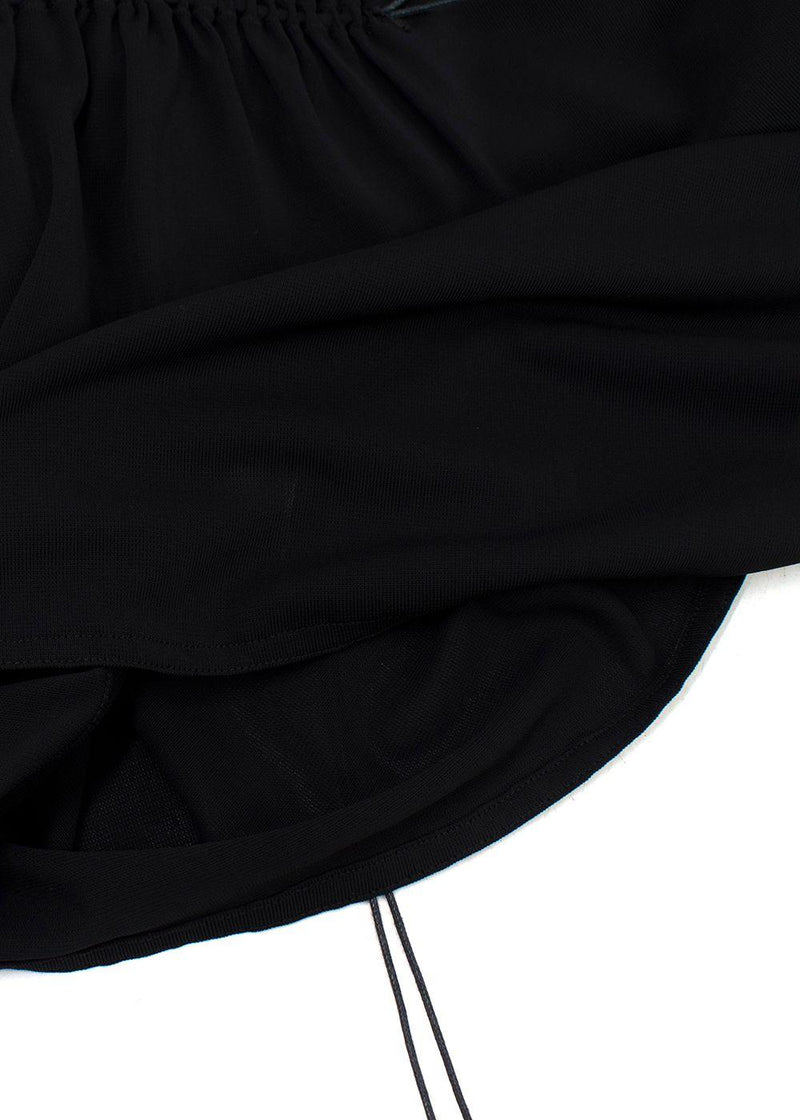 Alaia Black Crepe Ruched Blouse