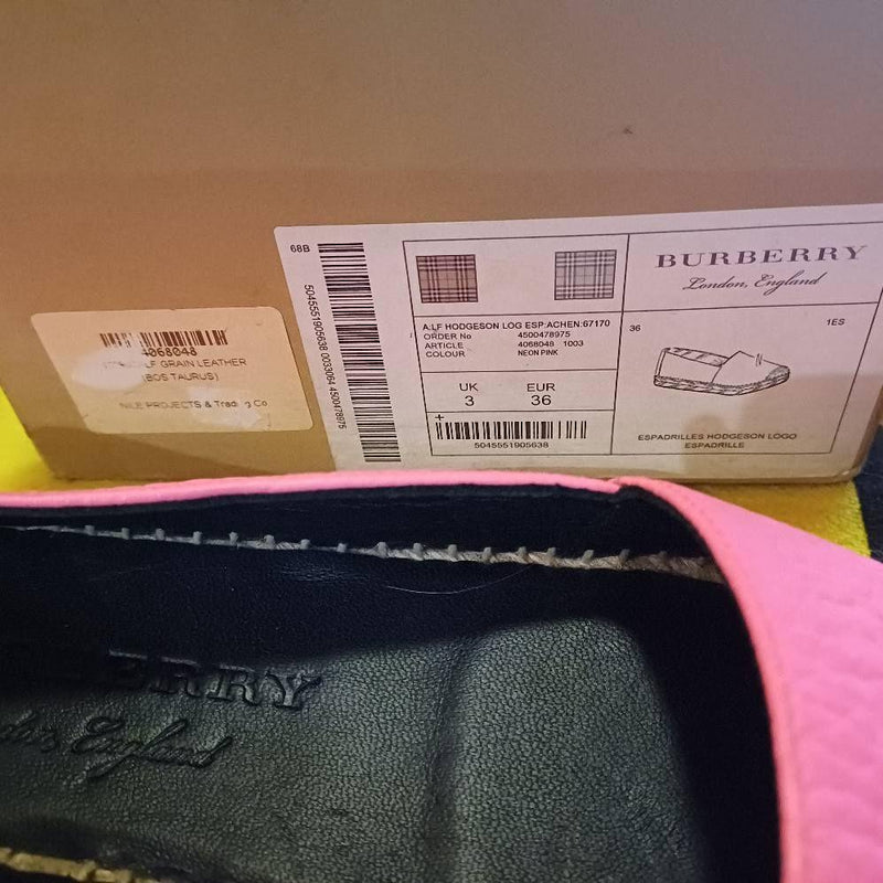 Burberry Pink Leather Espadrilles