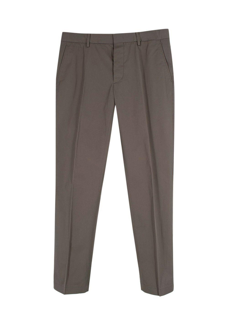 Lanvin Taupe Cotton Tailored Trousers