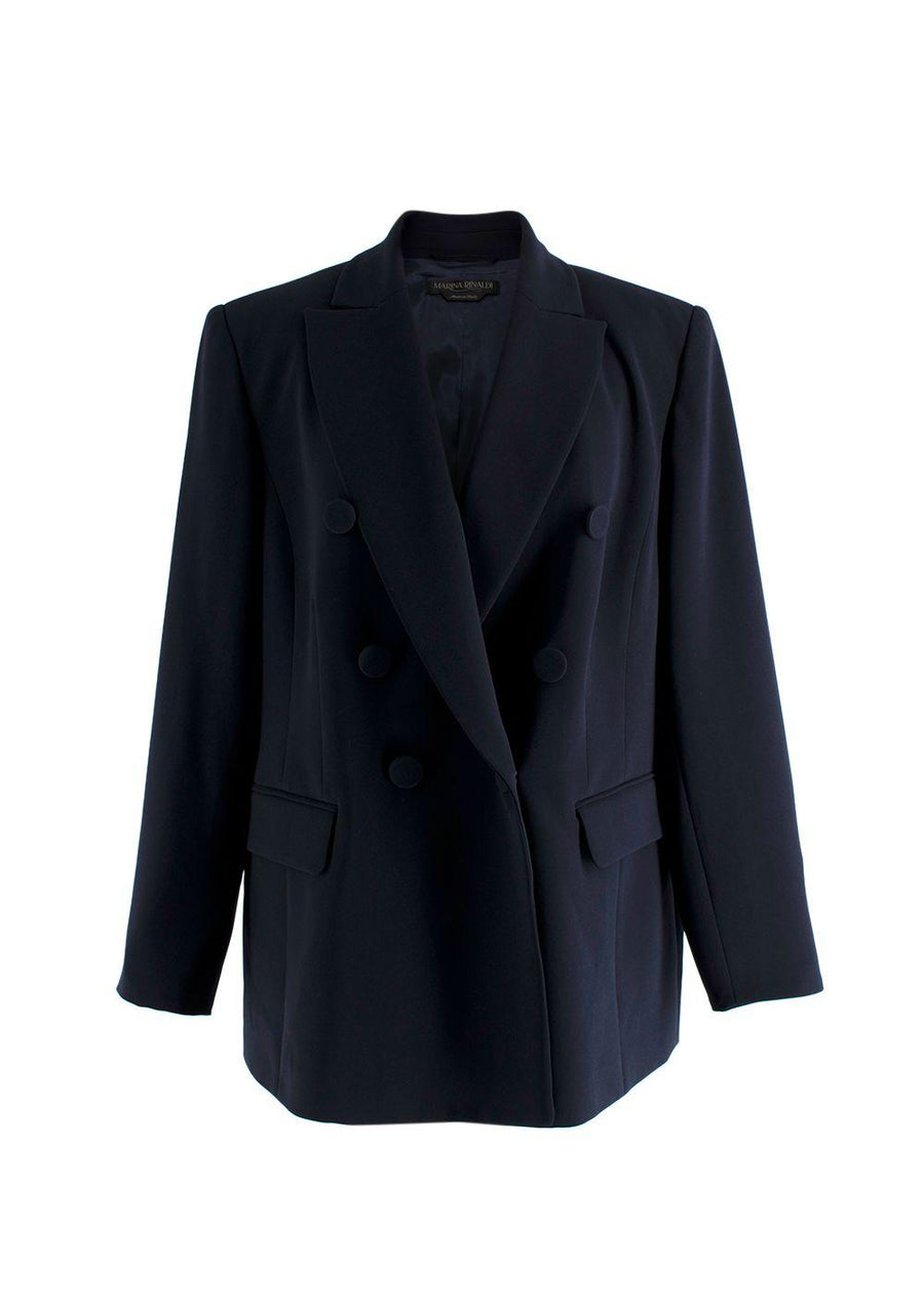 Marina Rinaldi Navy Cady Double Breasted Blazer