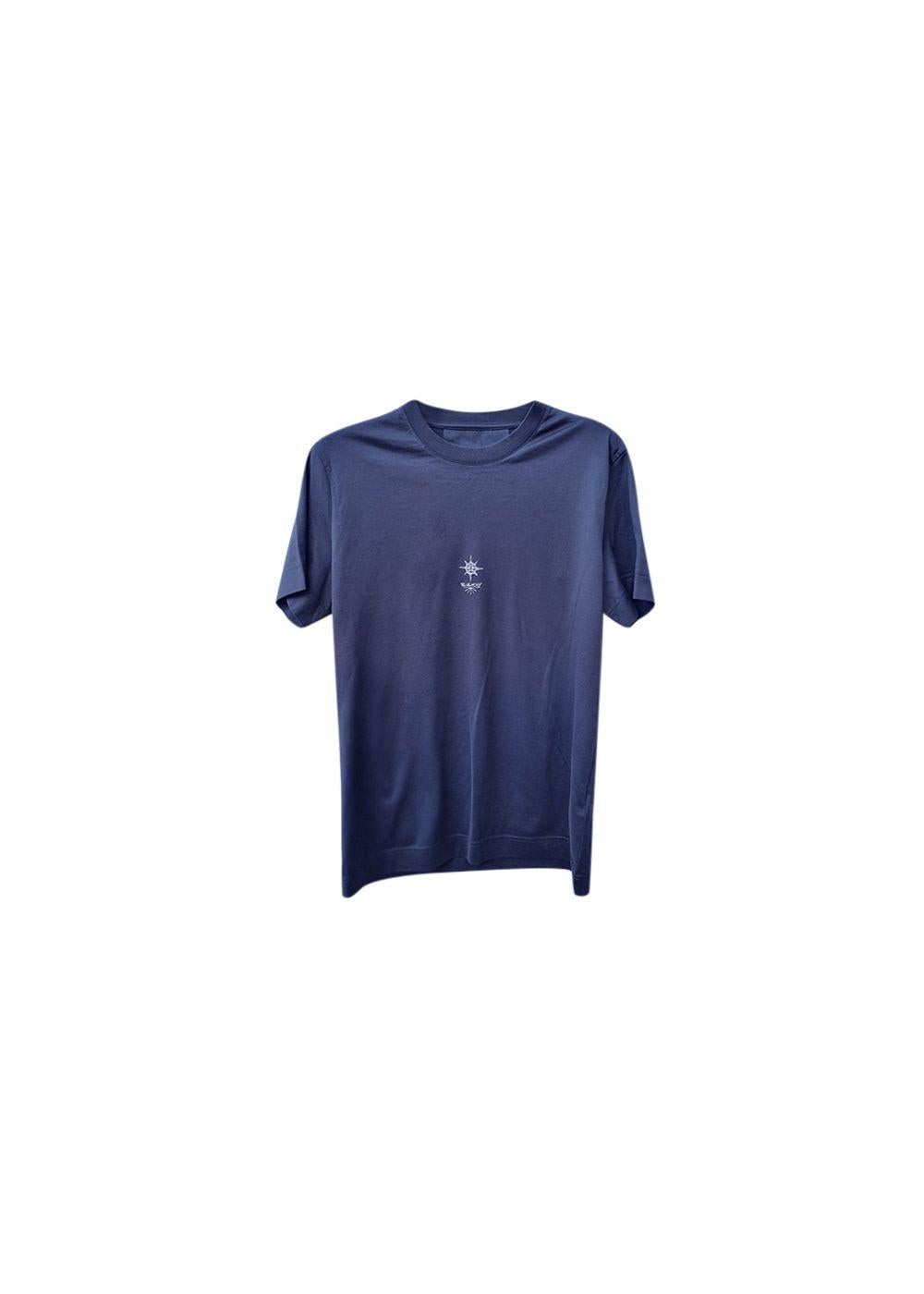 Black cotton jersey tiny logo T-shirt