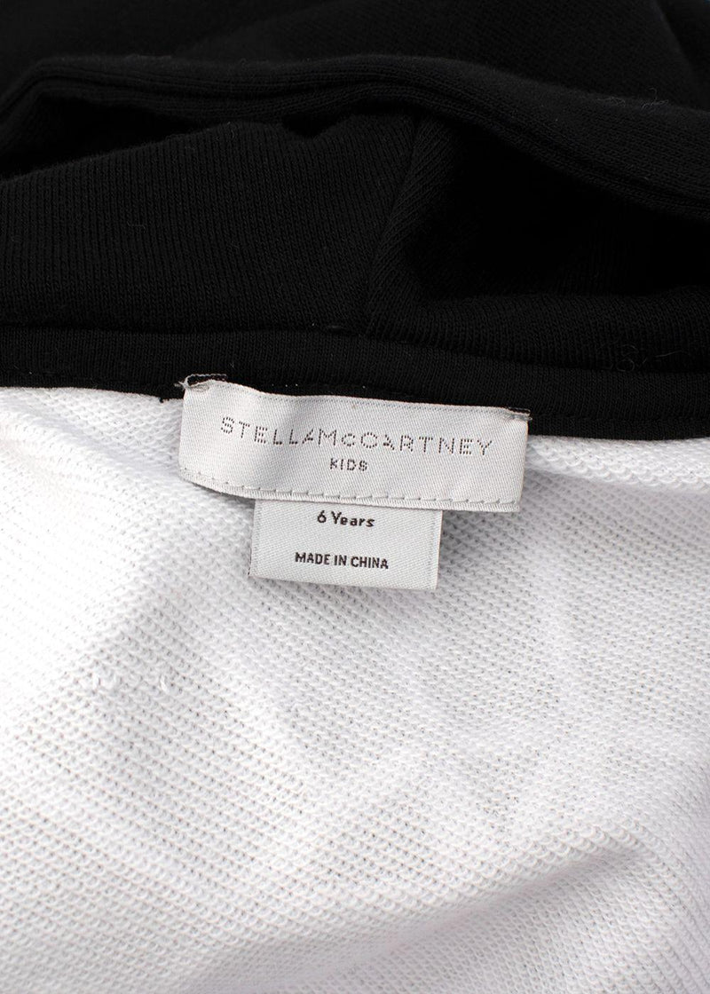 White Zipped Hoodie With Contrasting Yellow And Black Striped Hem and Cuffs