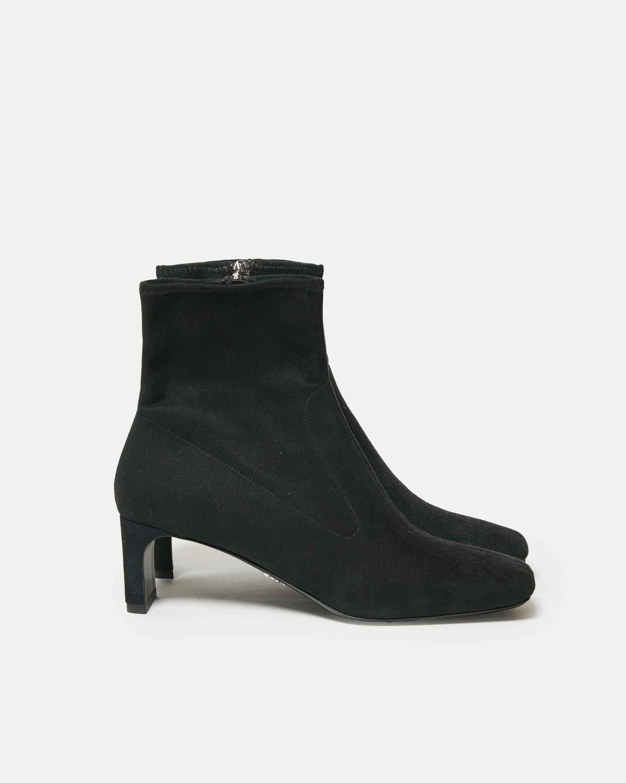 Prada Black Heeled Ankle Boots
