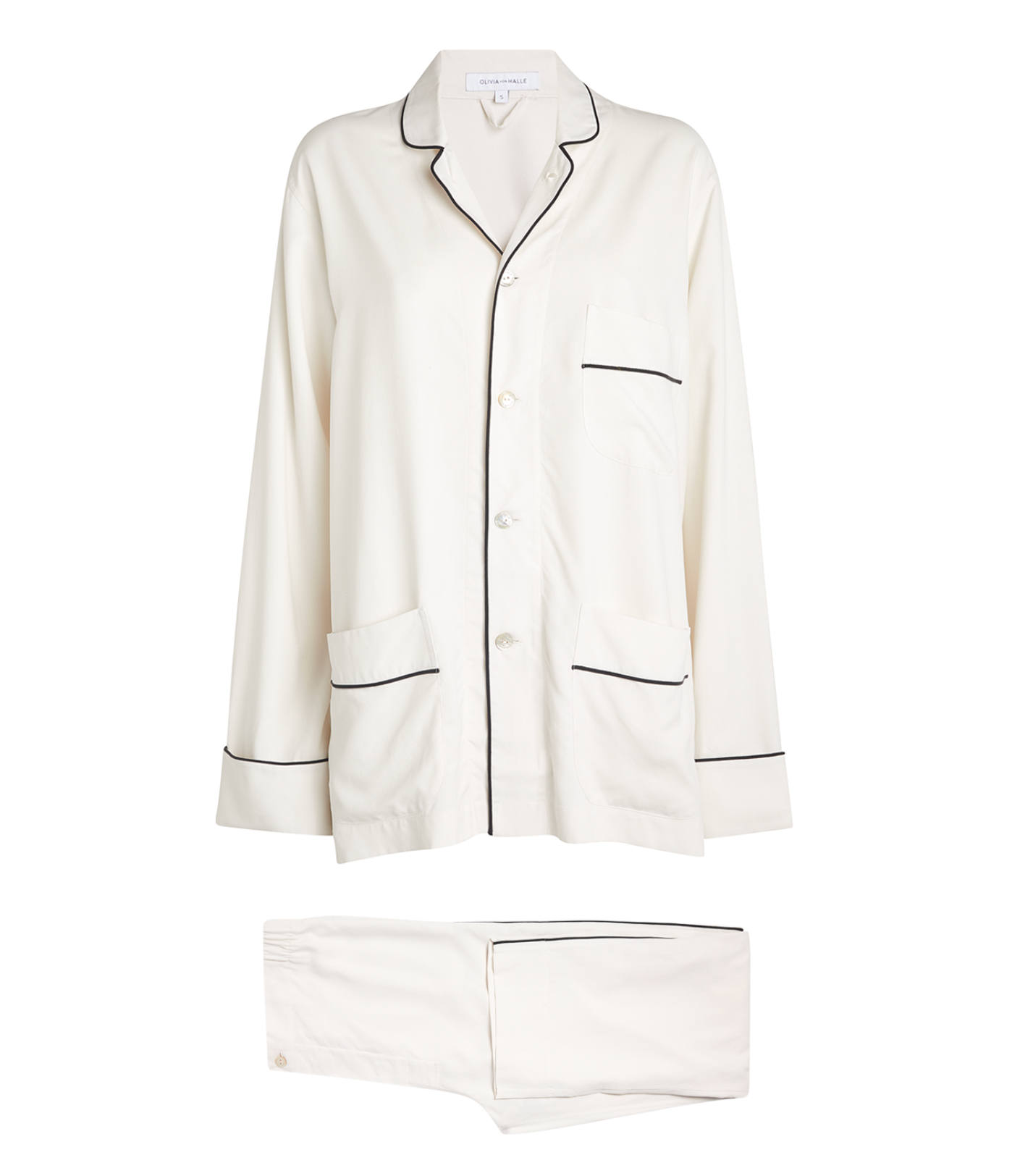Olivia von Halle Ivory Silk Laurent Pyjama Set