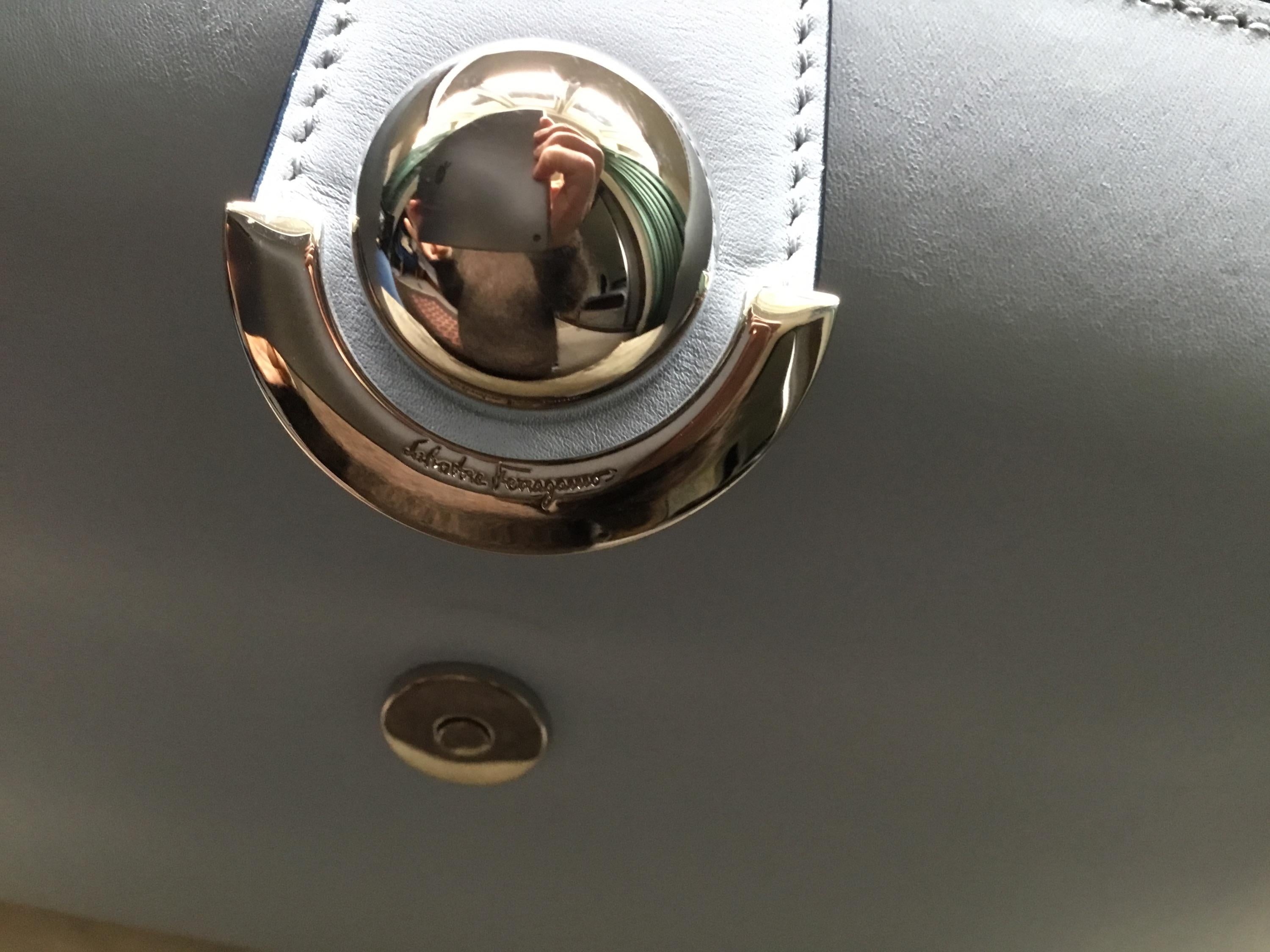 Baby Blue Leather Mini Bag