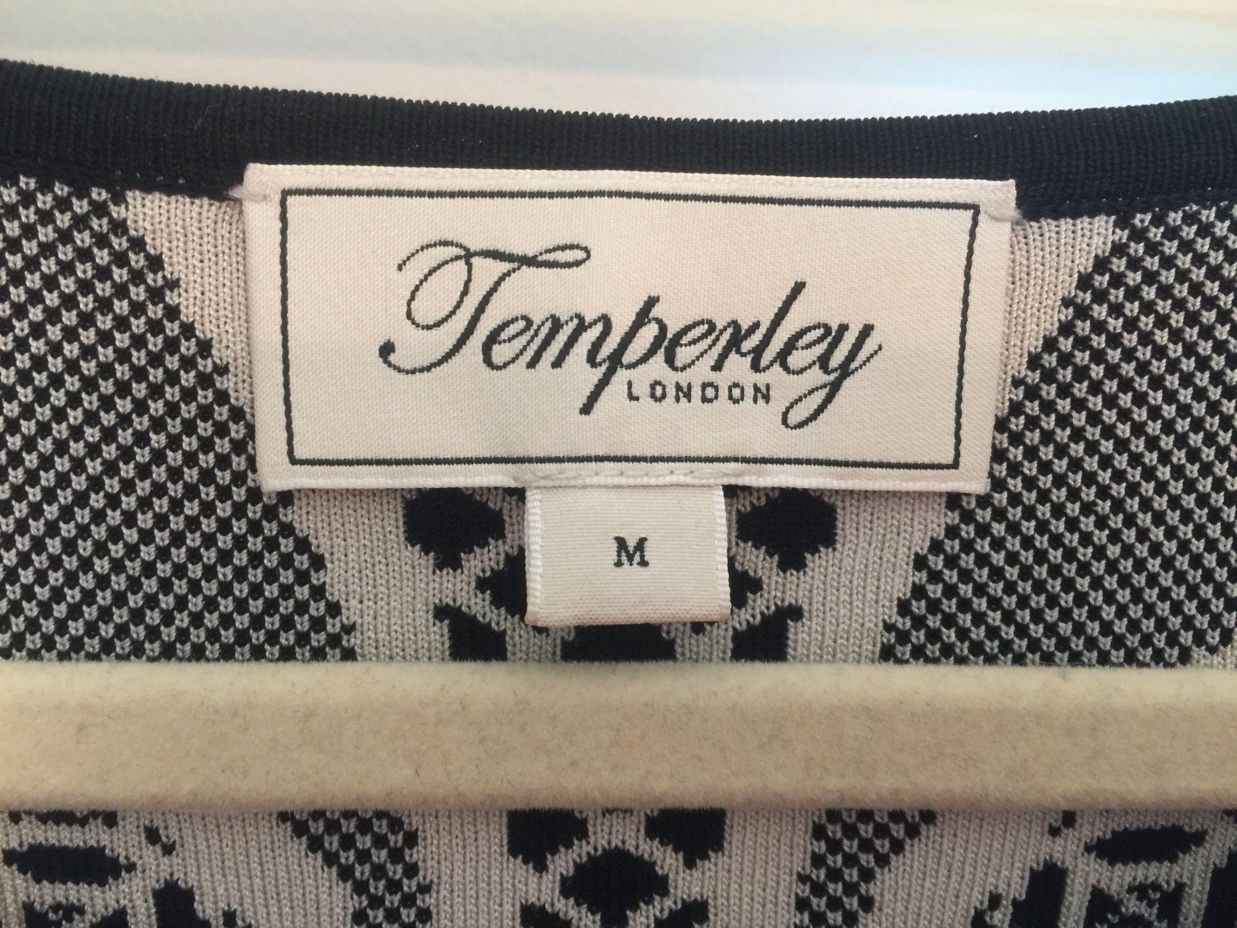 Black & White Printed Jacquard Dress