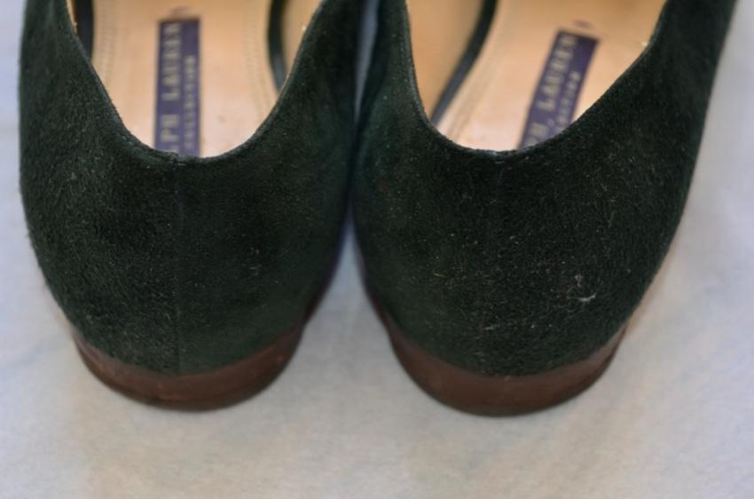Ralph Lauren Collection green suede loafers