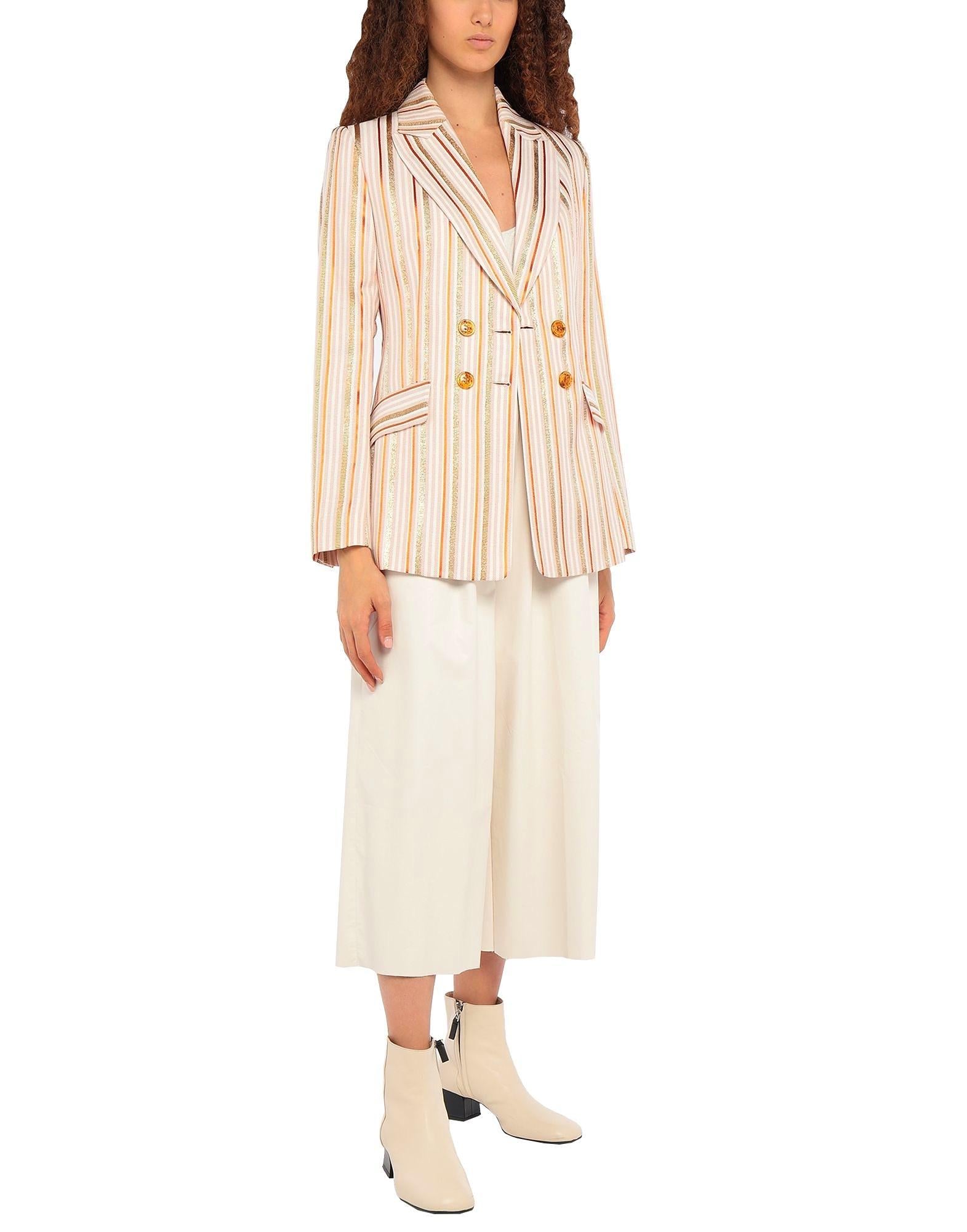 orange, pink & gold striped blazer