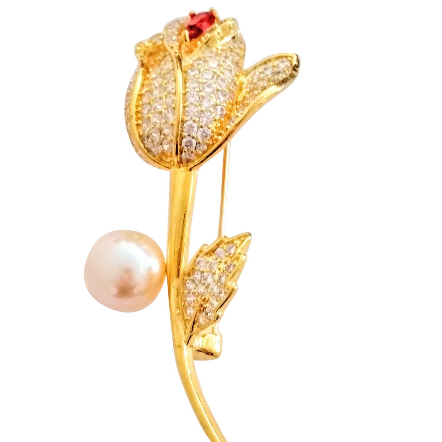 Bespoke Crystal Embellished Rose Brooch