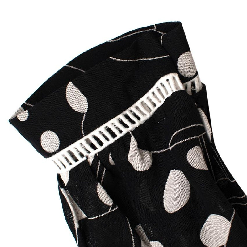 See By Chloe Black Polka Dot Linen blend Sheer Blouse