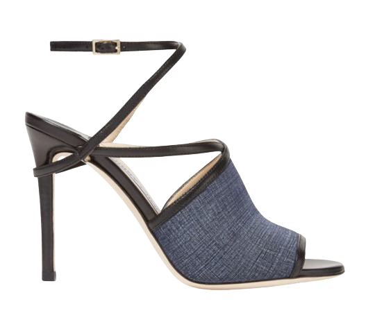 Flora Leather-trimmed Denim Sandals