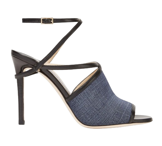 Flora Leather-trimmed Denim Sandals