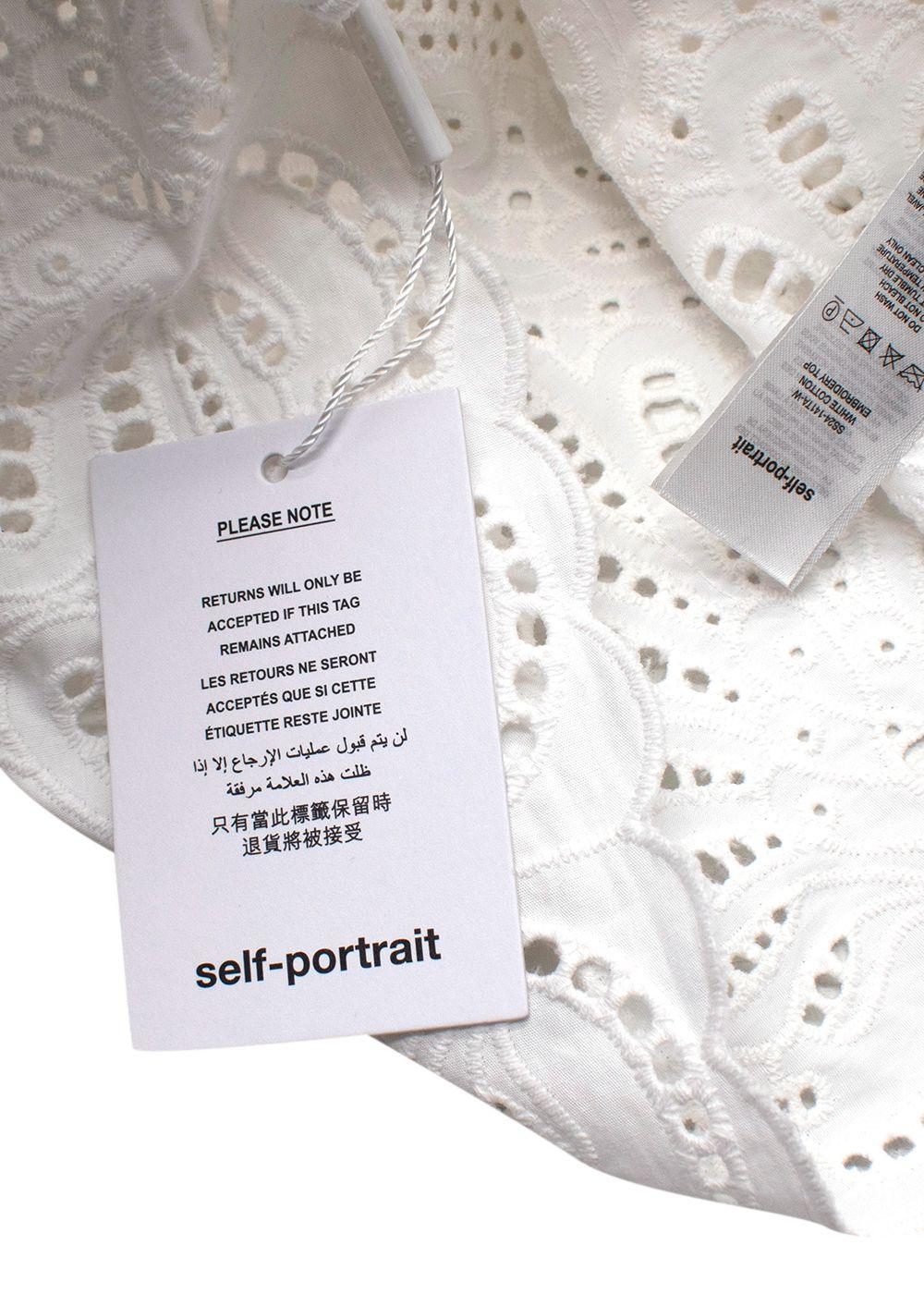 Self Portrait White Broderie Anglaise Shirt