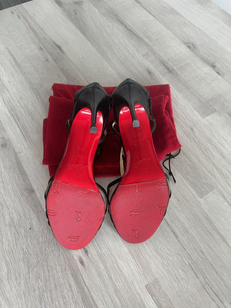 Louboutin Black Lattice Heels