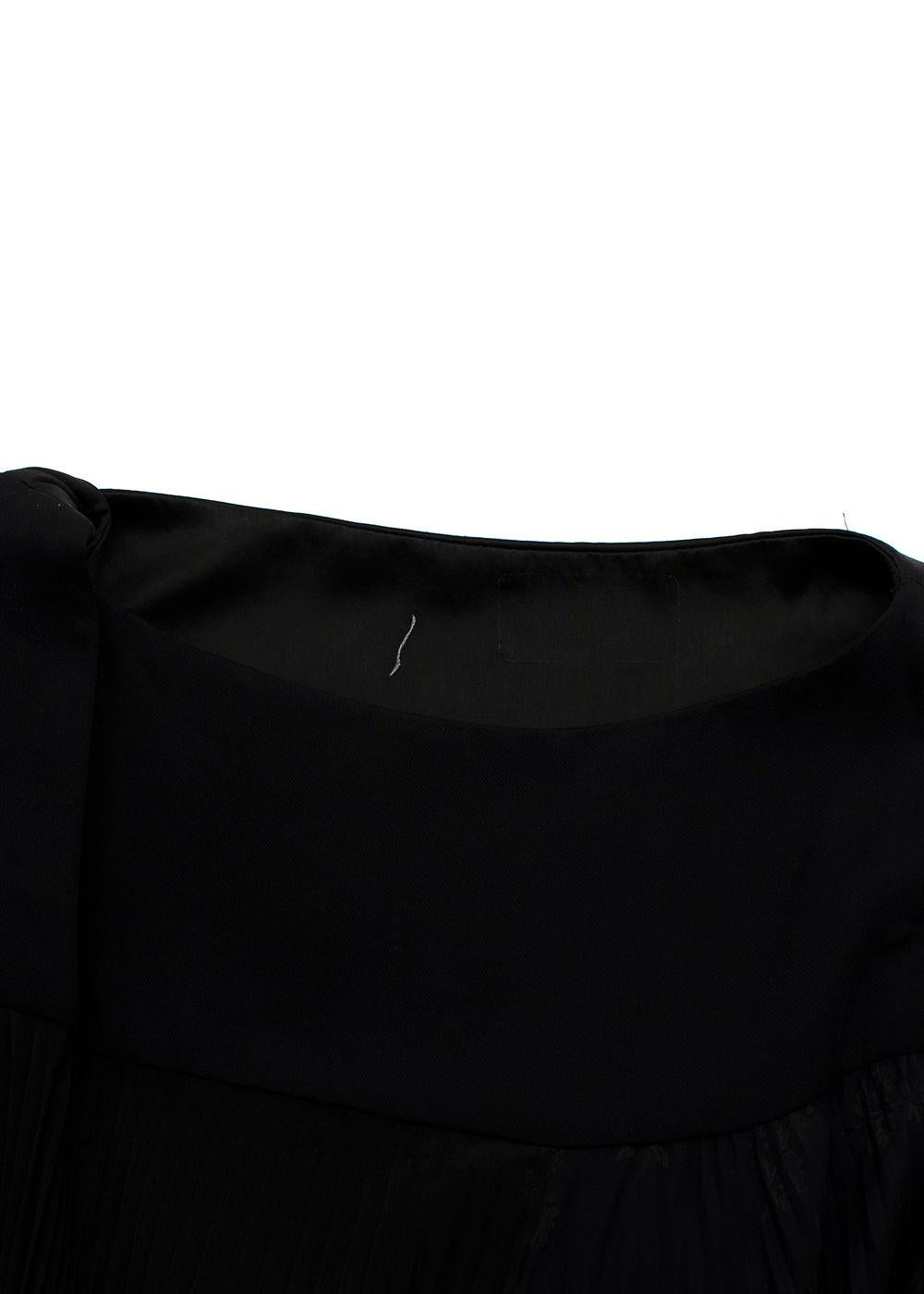 Loewe Black Pleated Asymmetric Contrast Stitch Maxi Dress
