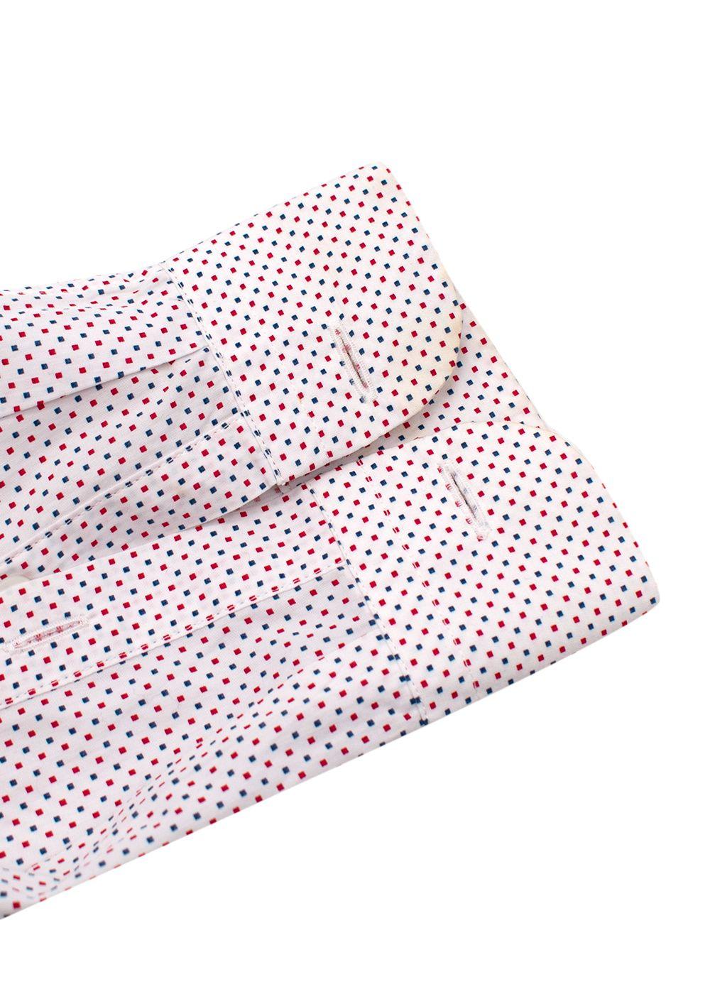 Red & Blue Square Print Button Down Shirt