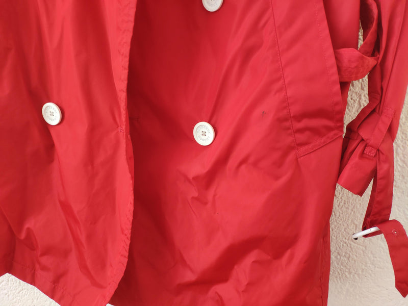 Burberry red double-breasted trench coat
