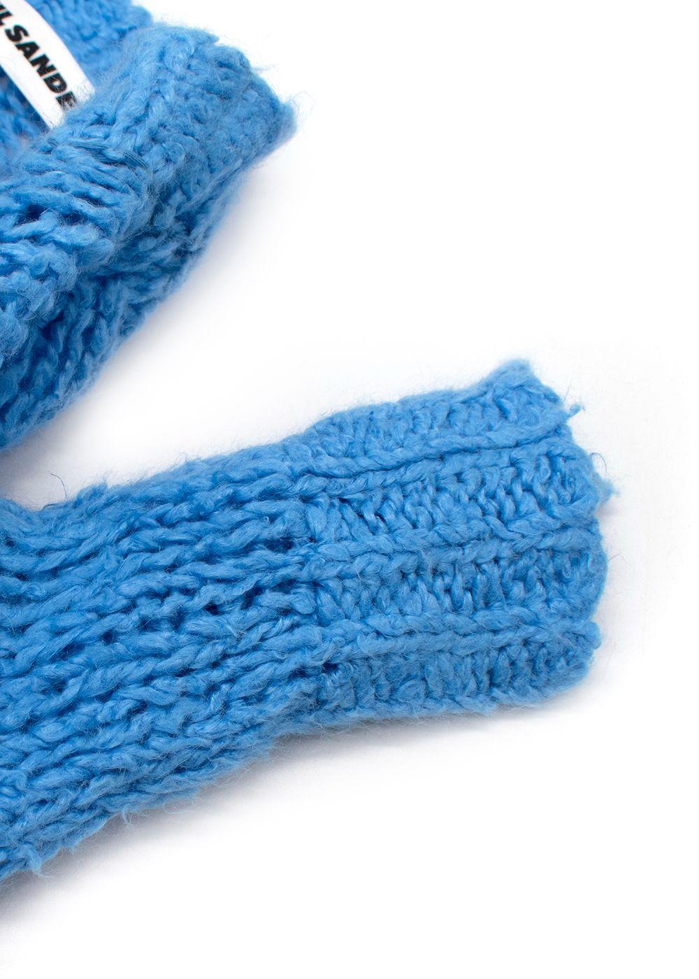 Jil Sander Blue Knitted Linen Jumper