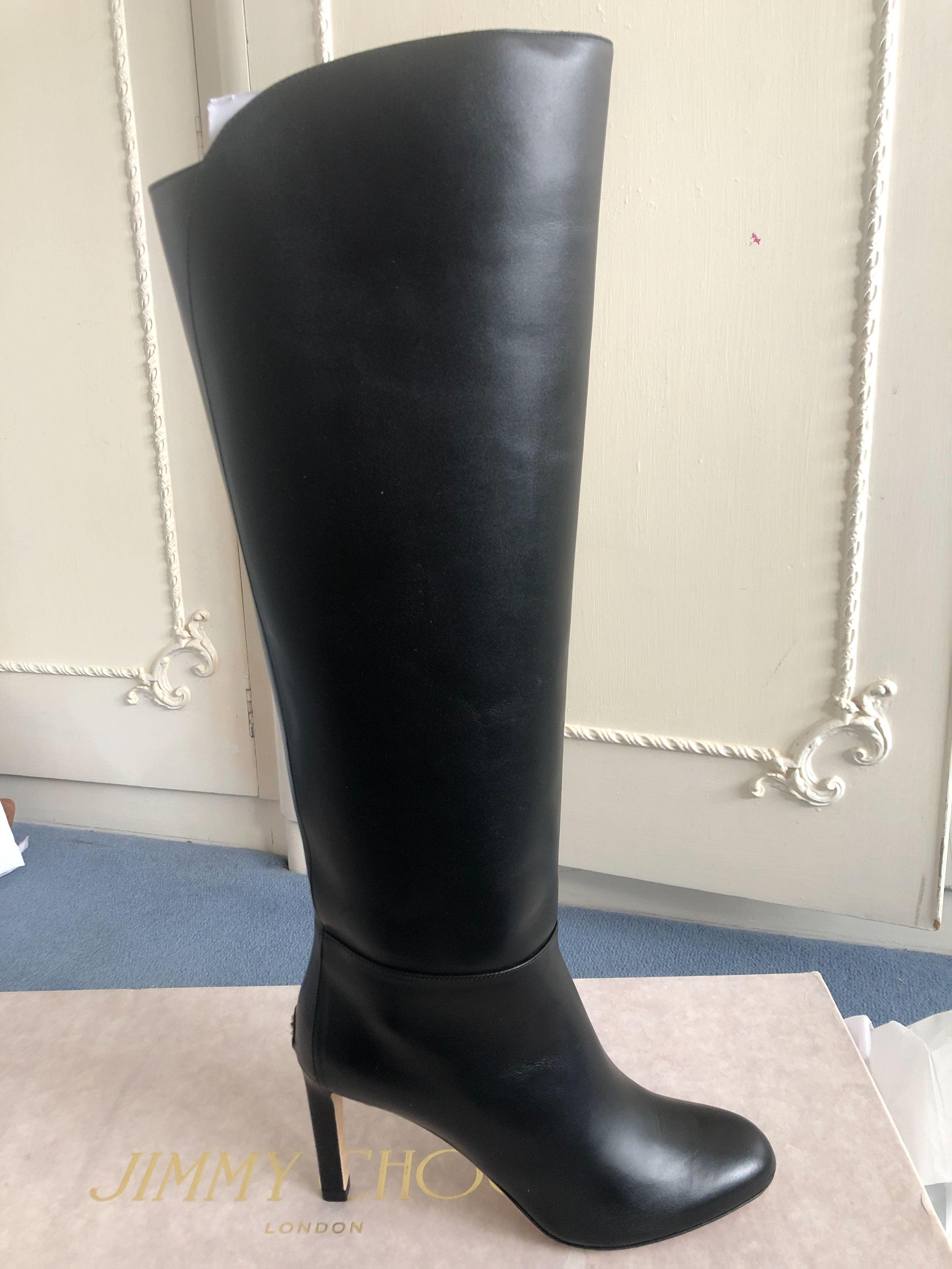 Karter 85 Black Calf Leather Knee-High Boots