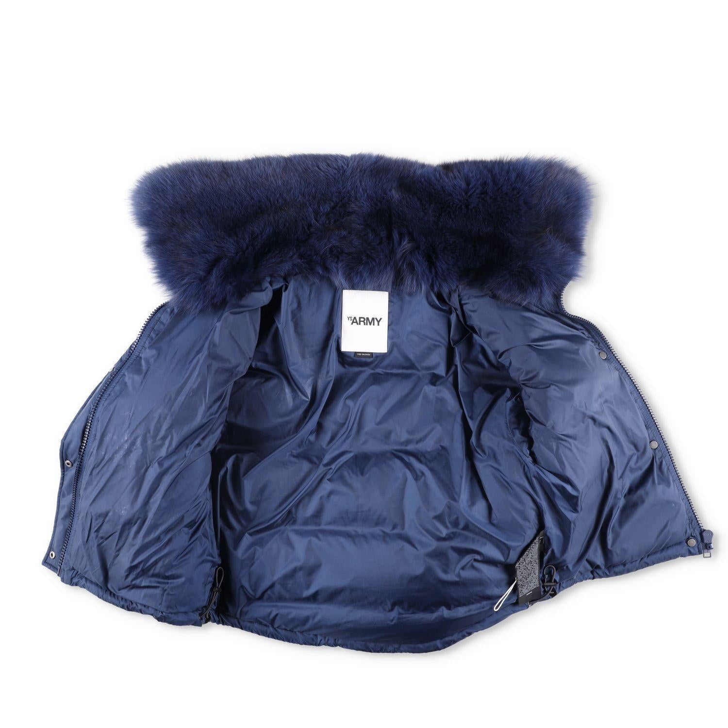 Yves Salomon Short Down Jacket With Fluffy Fox Trim