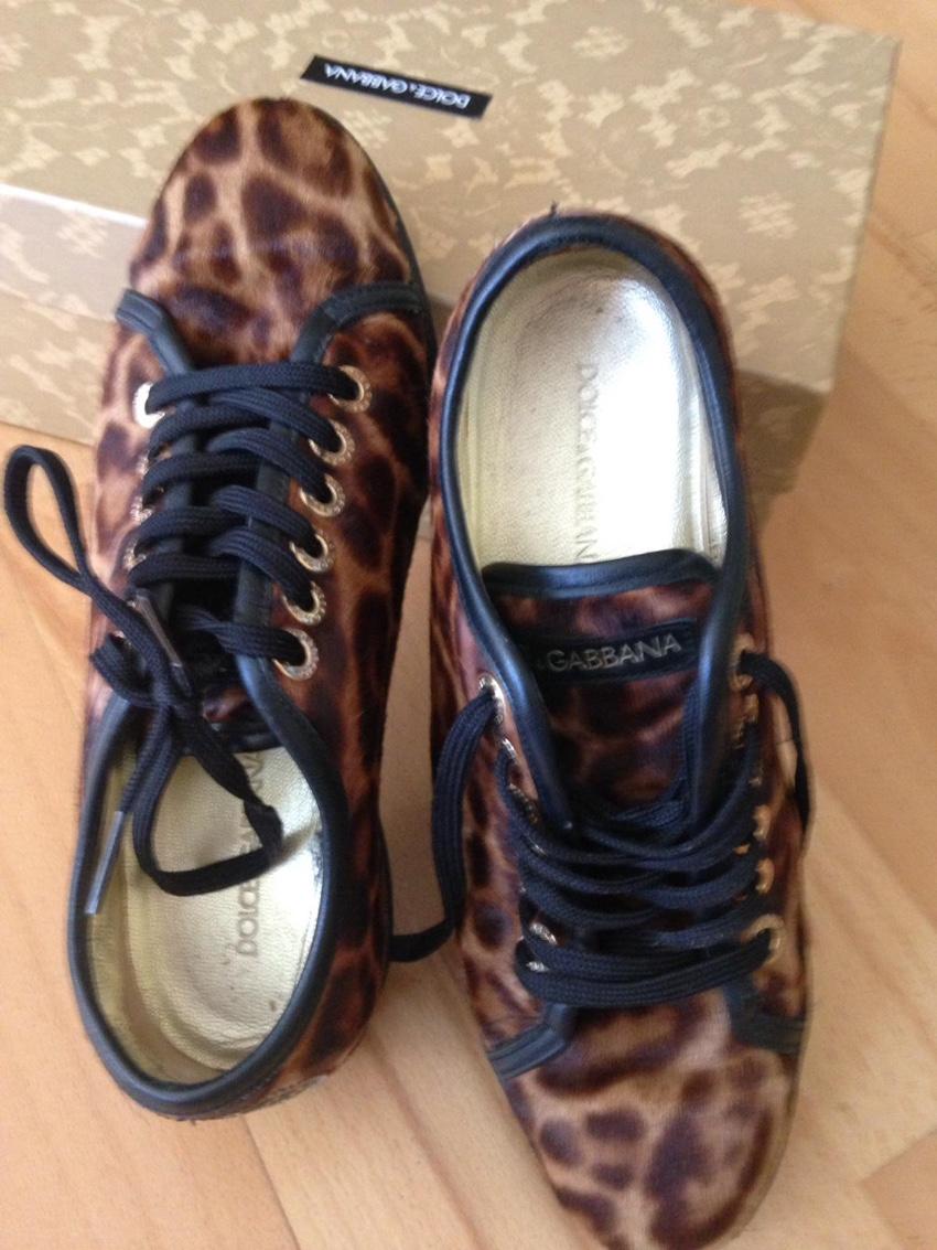Dolce & Gabbana Leopard Print Pony Hair Trainers