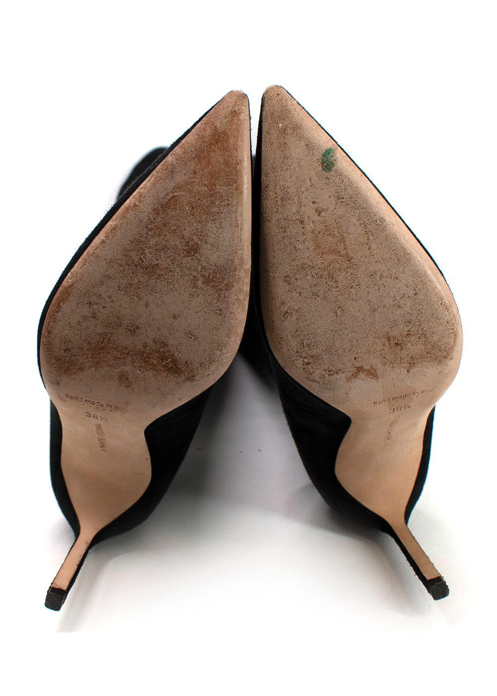 Manolo Blahnik Black Pascalarhi Suede Thigh High Boots
