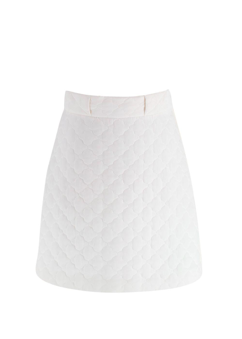 Fendi Cream A-Line Silk Mini Skirt