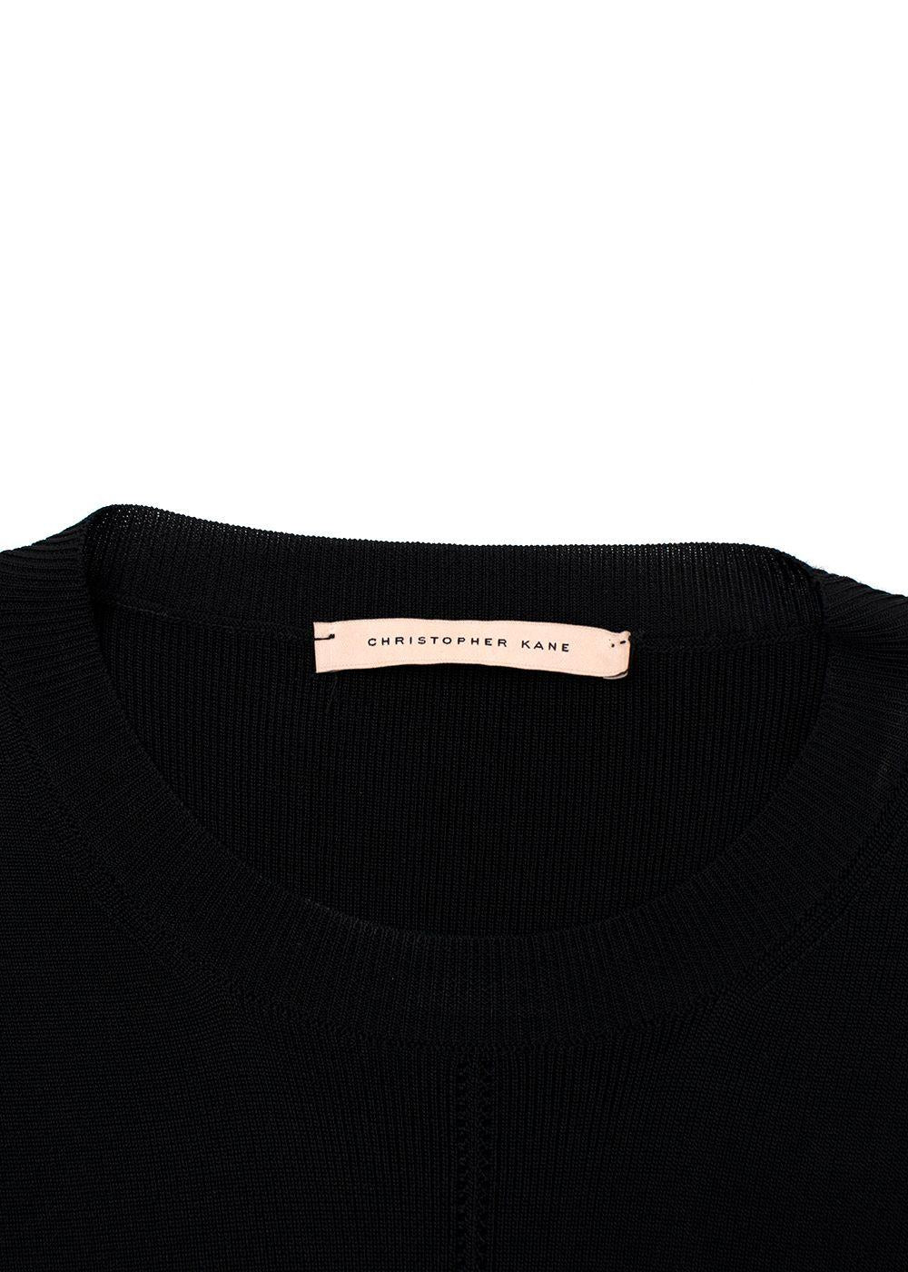 Christopher Kane Black Tassel Sleeved Top
