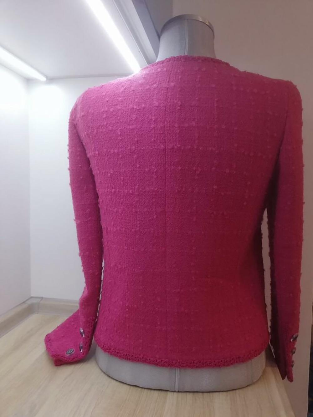 Chanel Pink Multi-Pocket Boucle Tweed Jacket