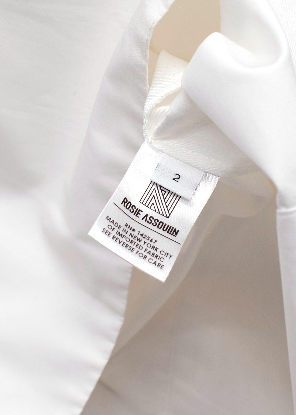 Rosie Assoulin White Obi Belted Shirt Dress