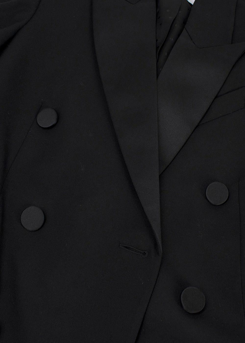 Racil Black Double Breasted Belted Tuxedo Blazer