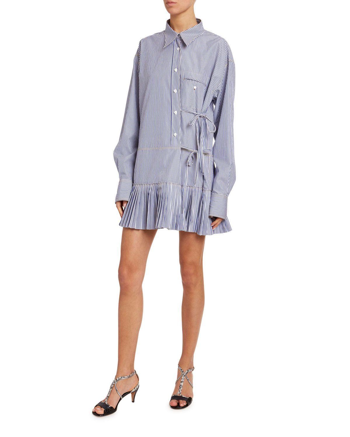 Cotton Striped Shirt Dress