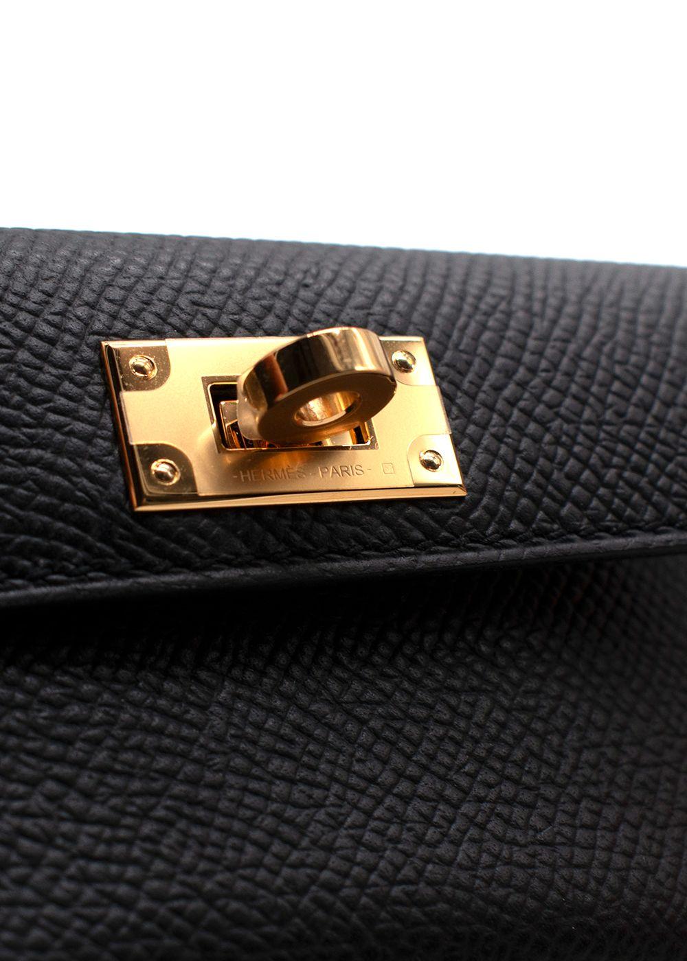 Hermes Noir Kelly Pocket Bag Strap with Gold Hardware