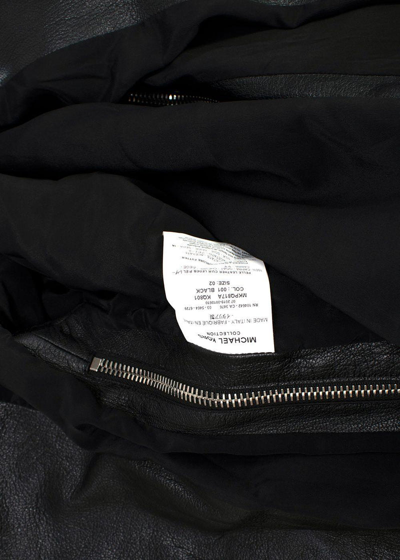 Michael Kors Collection Black Leather Biker Jacket