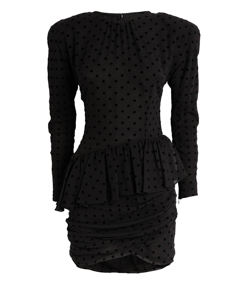 Alessandra Rich Silk Polka-Dot Mini Dress