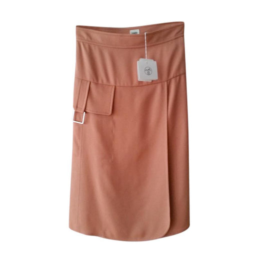Hermes Rose Bubinga Esprit Silk Crepe Skirt