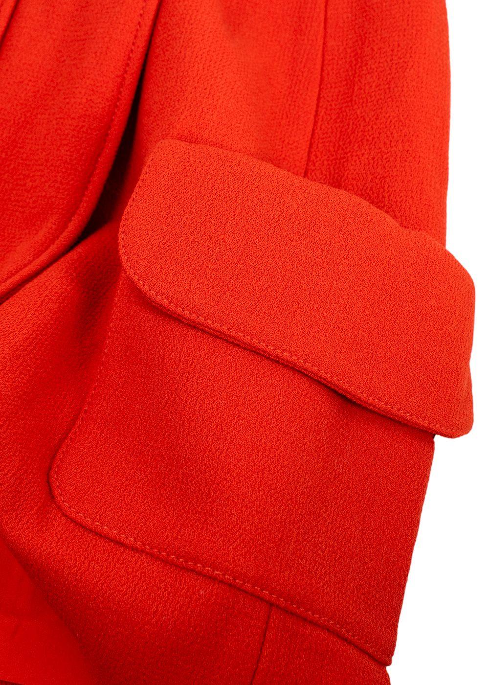 Dior Bright Orange Virgin Wool Mini Wrap Skirt