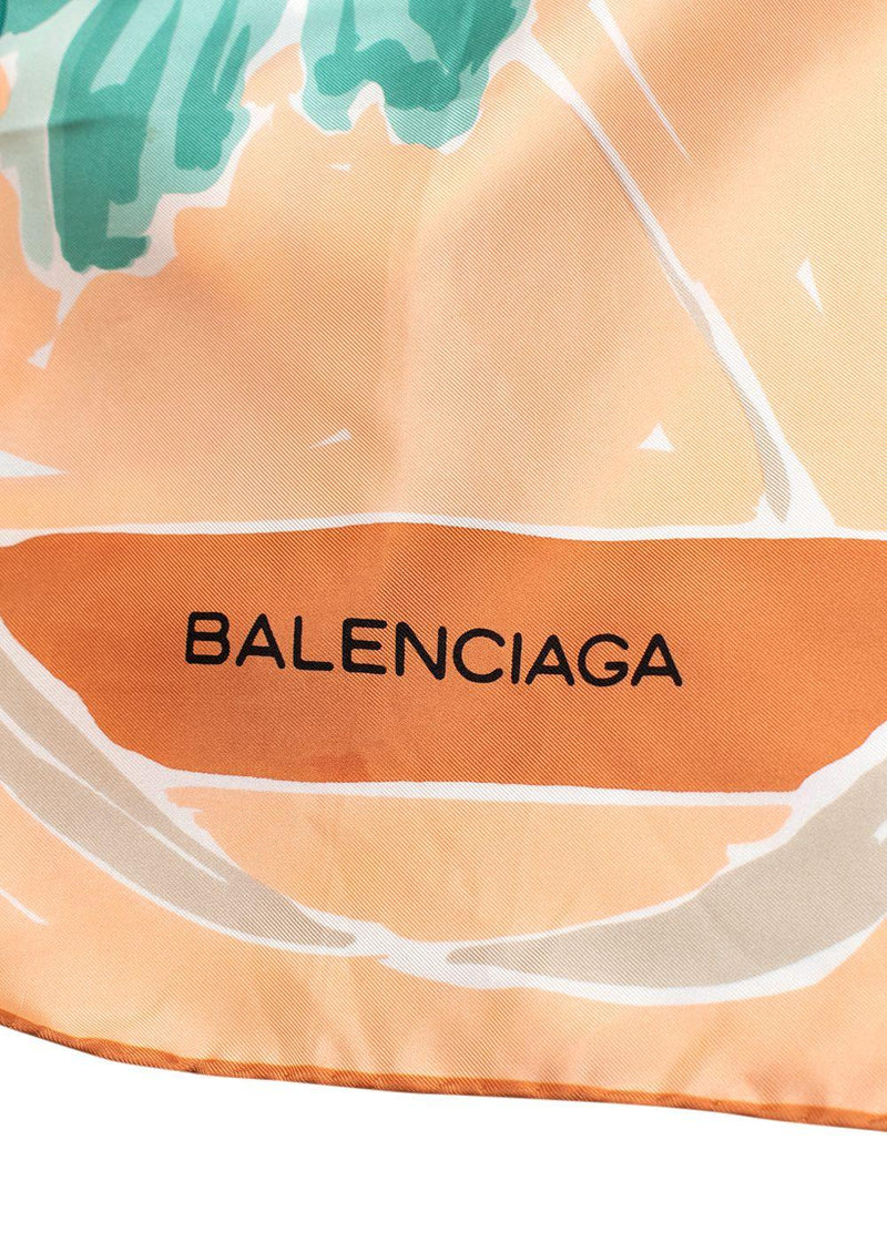 Balenciaga Floral-Print Silk Scarf