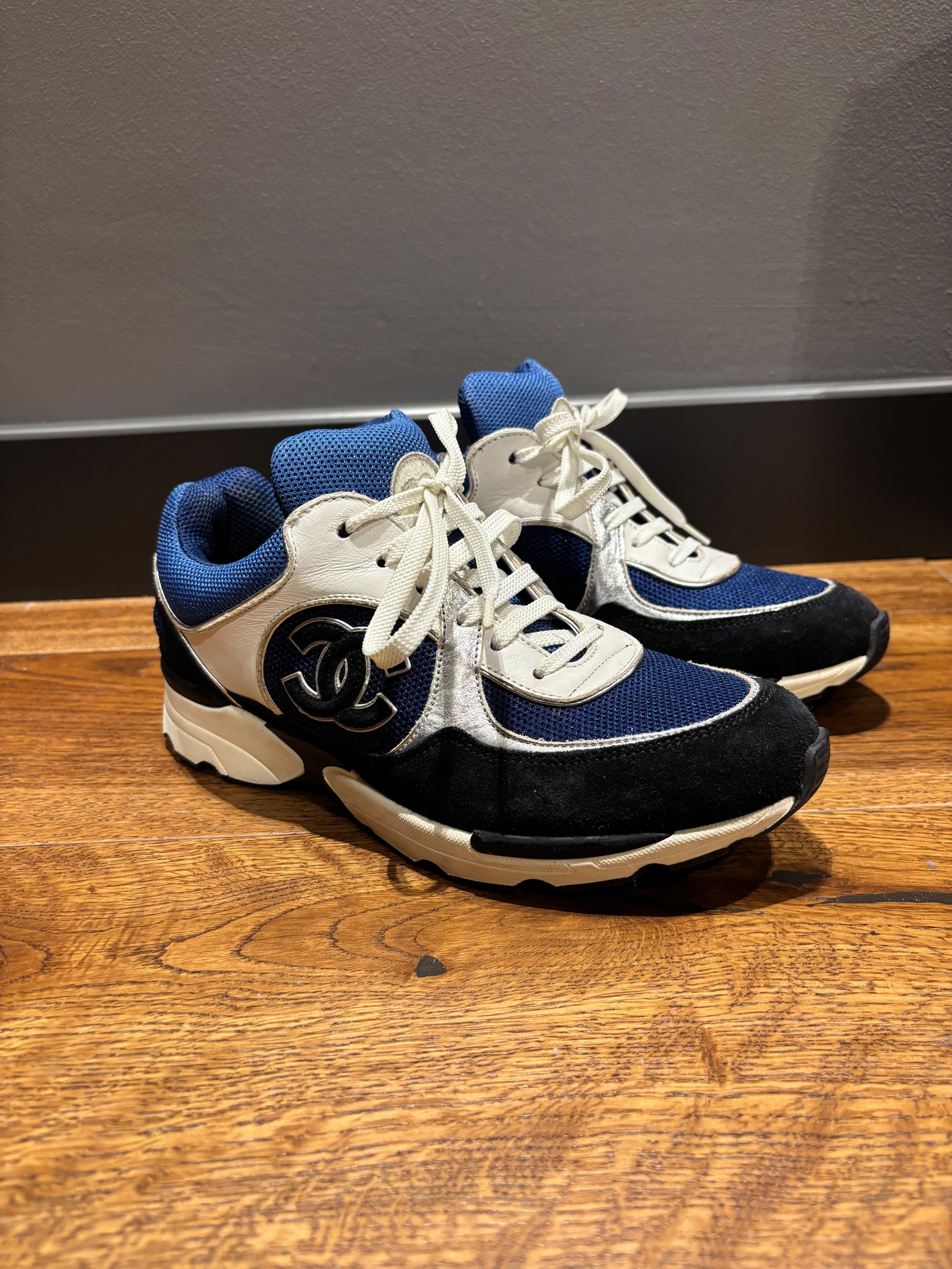 Chanel Blue CC Trainers