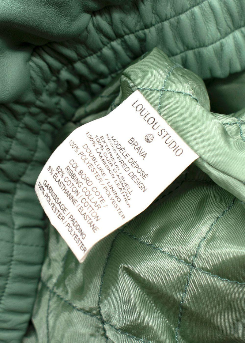 Lou Lou Studio Mint Brava Oversized Leather Bomber Jacket