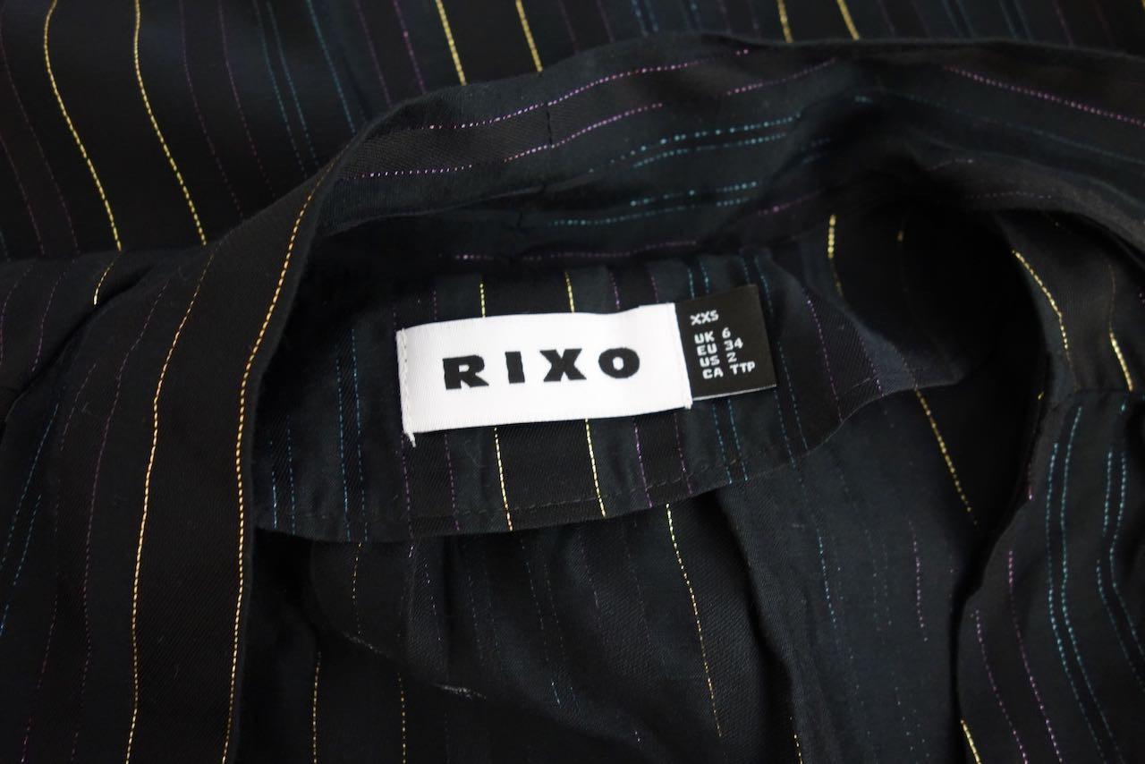 Black Lurex Pussy Bow Blouse