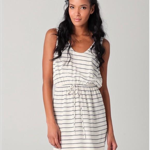 Joie Porcelain Silk Striped Dress